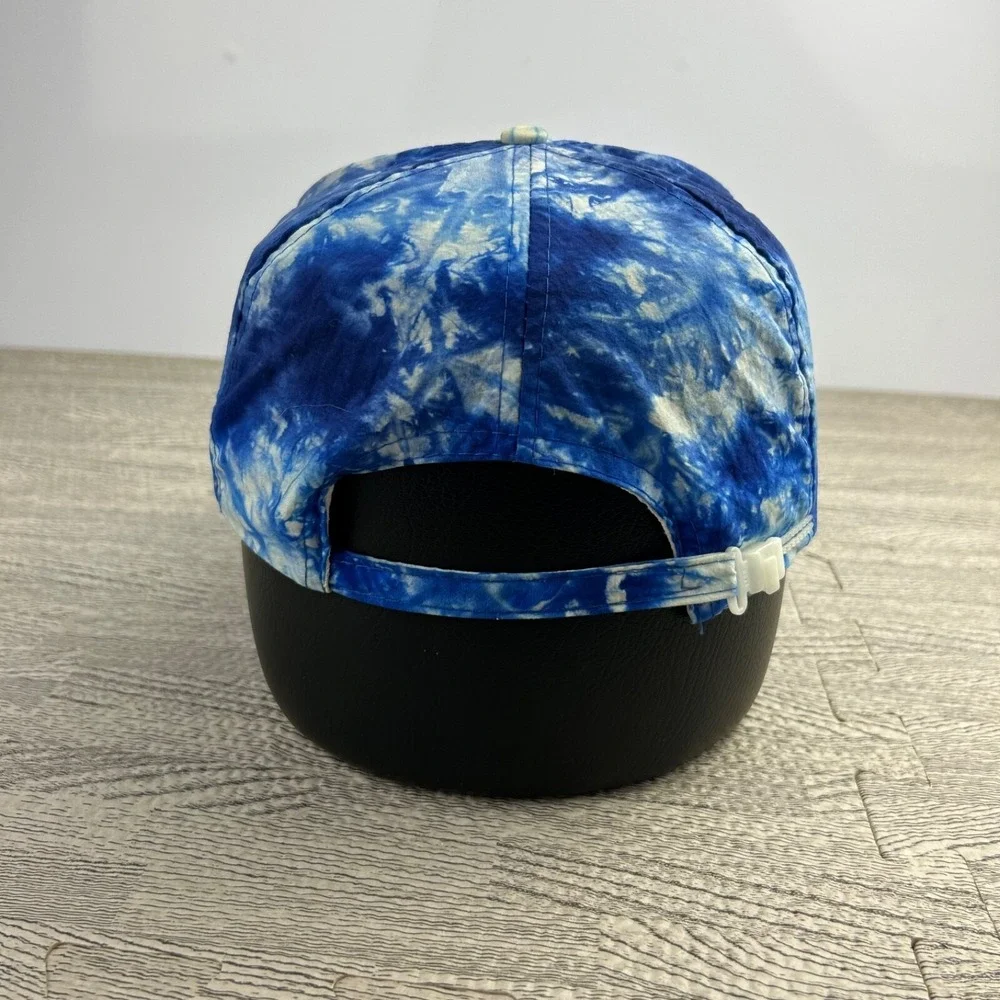 Vintage 90s Mt Lakes California Hat Cap Strap Back Adjustable Blue Tie Dye Adult